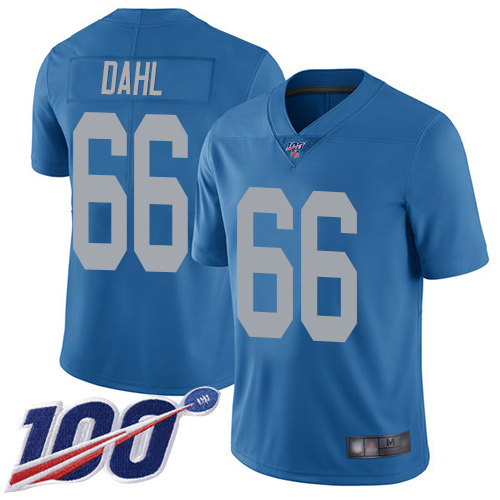 Detroit Lions Limited Blue Men Joe Dahl Alternate Jersey NFL Football #66 100th Season Vapor Untouchable->youth nfl jersey->Youth Jersey